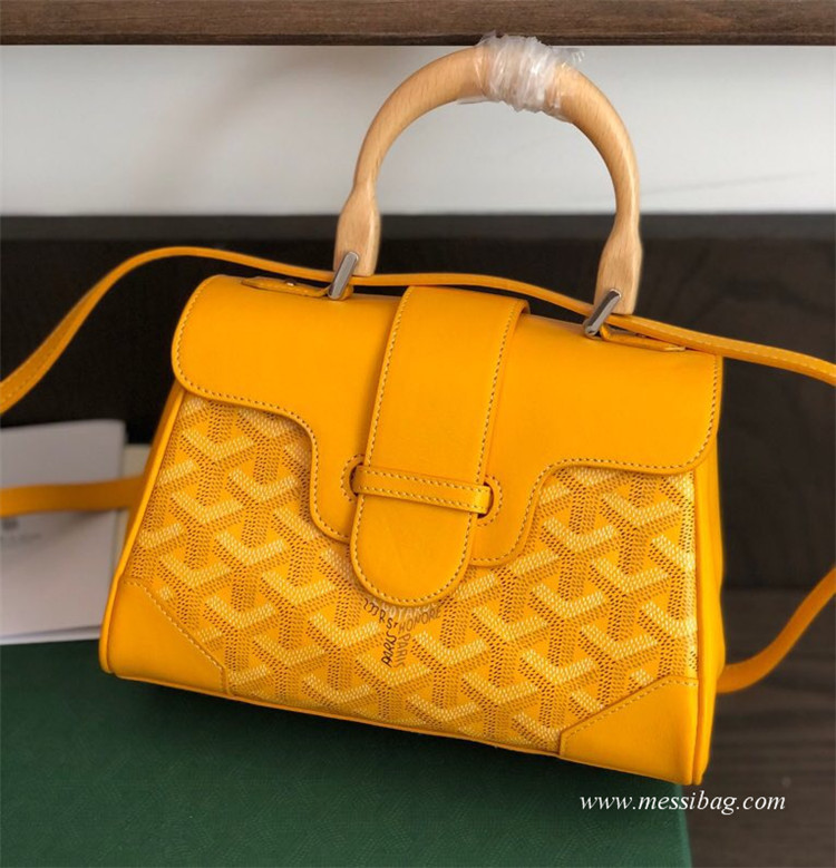 Goyard Saigon Structure Mini Bag Yellow in Canvas/Cowhide Leather with  Silver-tone - US