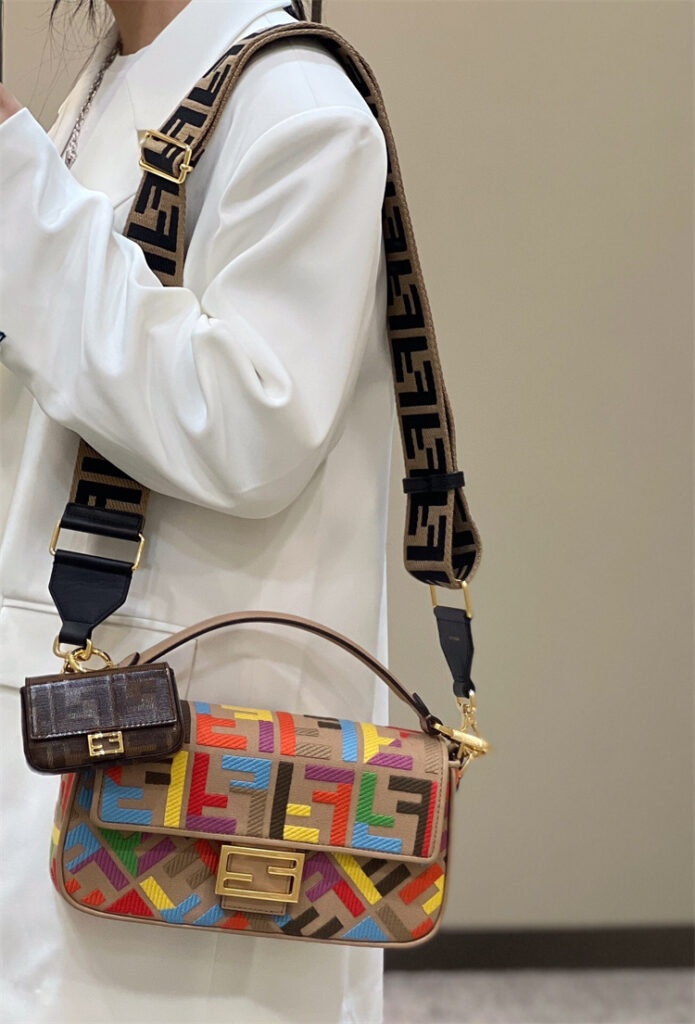 fendi baguette multicolor ff canvas bag